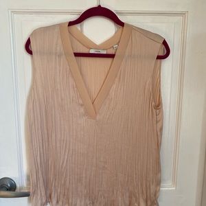 Vince Sleeveless V-Neck Peach Color Shell